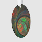 Rebirth Green Abstrakt Art Acrylic Oval Ornament (Vorderseite)