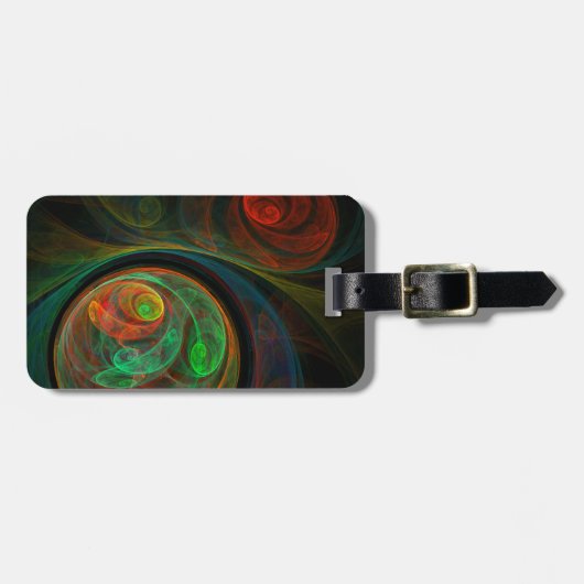 Rebirth Green Abstrakt Art Address Gepäckanhänger (Vorderseite horizontal)