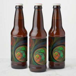 Rebirth Green Abstrakt Art Bierflaschenetikett
