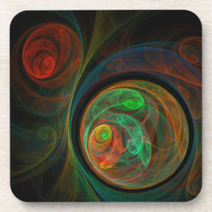 Rebirth Green Abstrakt Art Cork Untersetzer