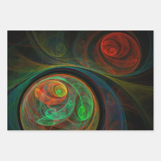 Rebirth Green Abstrakt Art Geschenkpapier Set (Vorderseite 3)