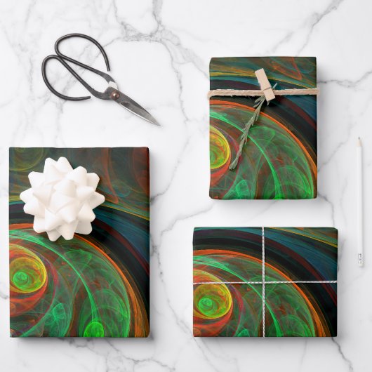 Rebirth Green Abstrakt Art Geschenkpapier Set (Vorderseite)
