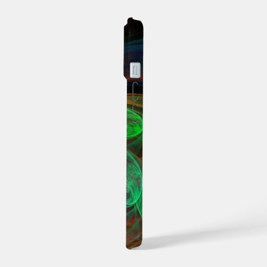 Rebirth Green Abstrakt Art iPhone 15 Hülle (Linke Seite)