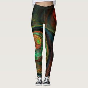 Rebirth Green Abstrakt Art Leggings