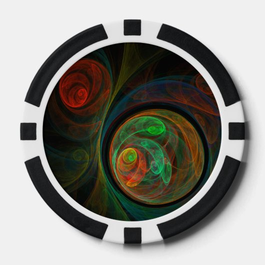 Rebirth Green Abstrakt Art Pokerchips (Vorderseite)
