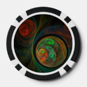 Rebirth Green Abstrakt Art Pokerchips (Rückseite)