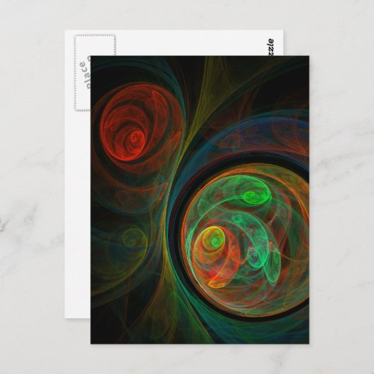 Rebirth Green Abstrakt Art Postkarte (Vorne/Hinten)