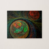Rebirth Green Abstrakt Art Puzzle (Horizontal)