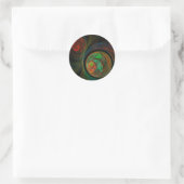 Rebirth Green Abstrakt Art Round Aufkleber (Tasche)