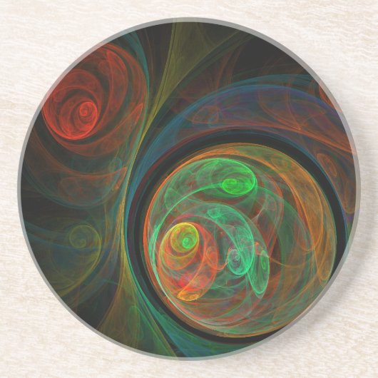 Rebirth Green Abstrakt Art Sandstone Untersetzer (Vorne)