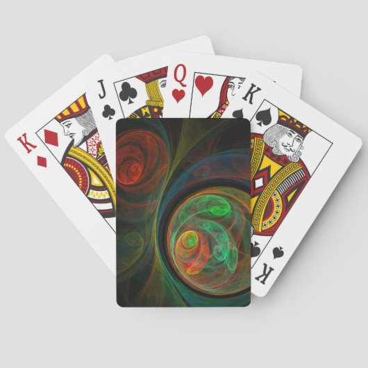 Rebirth Green Abstrakt Art Spielkarten (Rückseite)