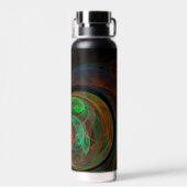 Rebirth Green Abstrakt Art Trinkflasche (Rückseite)