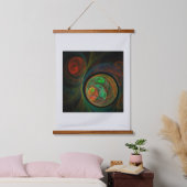 Rebirth Green Abstrakt Art Wandteppich Mit Holzrahmen (Schlafzimmer)