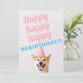 Rebirthday | Krebsüberlebungs-Jubiläumskarte Feiertagskarte (Stehend Vorderseite)