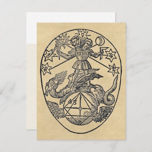 Rebis - Duality Sepia Postcard Postkarte (Vorne/Hinten)