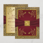 Rebkarte Wein und Gold Medallion RSVP Karte (Vorne/Hinten)