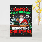 Rebooting Funny Santa's Tech Support Christmas Com Karte (Gelbe Blume)