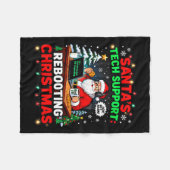 Rebooting Funny Santa's Tech Suprt Christmas Compu Fleecedecke (Vorderseite (Horizontal))