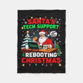 Rebooting Funny Santa's Tech Suprt Christmas Compu Fleecedecke (Vorderseite)