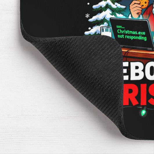 Rebooting Funny Santa's Tech Suprt Christmas Compu Mousepad (Ecke)