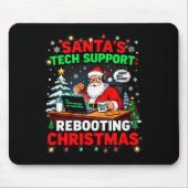 Rebooting Funny Santa's Tech Suprt Christmas Compu Mousepad (Vorne)