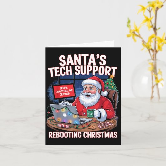 Rebooting Support Santa Tech s Joke Karte (Gelbe Blume)