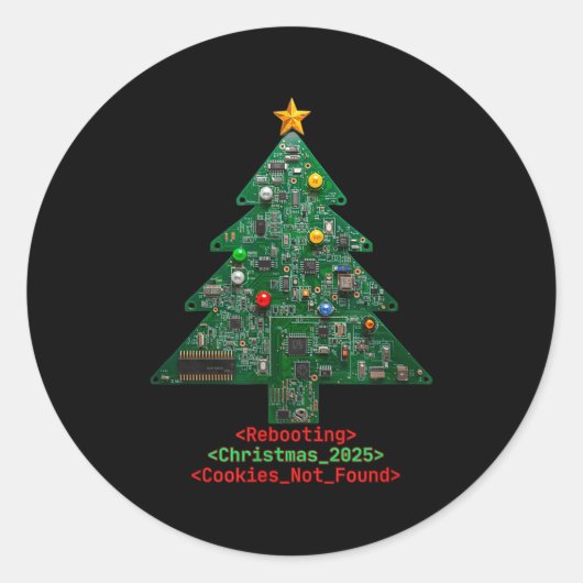 Rebooting The Holidays It Tech Suprt Computer Geek Runder Aufkleber (Vorderseite)
