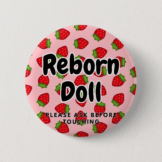 Reborn-Puppe Bitte vor Berührung fragen Button (Vorderseite)
