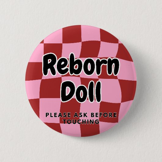 Reborn-Puppe Bitte vor Berührung fragen Button (Vorderseite)