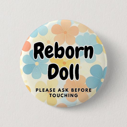 Reborn-Puppe Button Bitte vor Berührung fragen (Vorderseite)