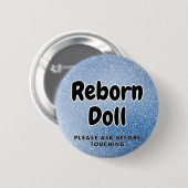 Reborn-Puppe Button Bitte vor Berührung fragen (Vorne & Hinten)