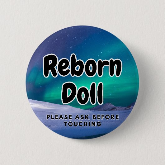 Reborn-Puppe Button Bitte vor Berührung fragen (Vorderseite)