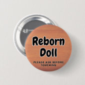 Reborn-Puppe Button Bitte vor dem Berühren fragen (Vorne & Hinten)