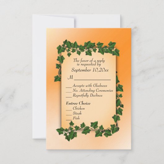 Rebsorten auf Orange Fall UAWG w Entree RSVP Karte (Vorderseite)