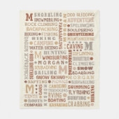 REC Word Art Neutrals Coole Personalisierte Fleecedecke (Vorderseite)