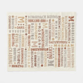 REC Word Art Neutrals Coole Personalisierte Fleecedecke (Vorderseite (Horizontal))