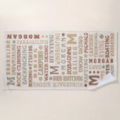 REC Word Art Neutrals Sommer Personalisiert Strandtuch (Vorderseite)