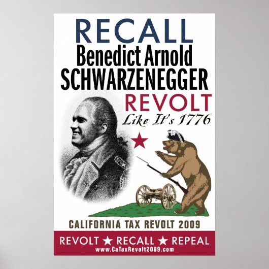 Recall Benedict Arnold - Revolte like 1776 Poster (Vorne)