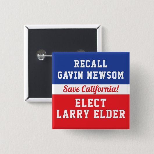 Recall Newsom Elect Larry Elder Rettete Kalifornie Button (Vorne & Hinten)