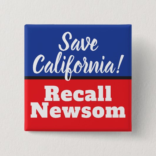 Recall Newsom Rettete Kalifornien Button (Vorderseite)