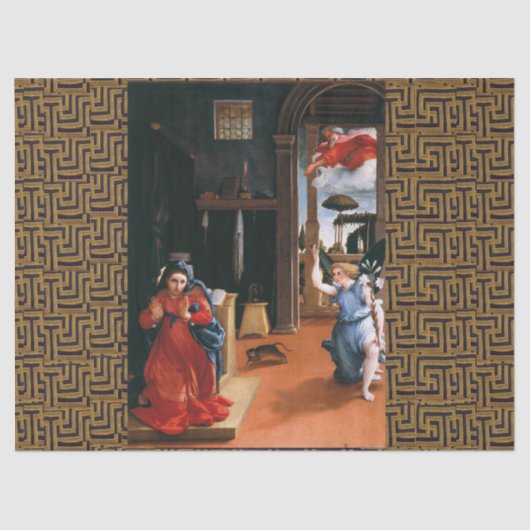 RECANATI ANNUNCIATION by Lorenzo Lotto Pape Seidenpapier (Vorderseite)