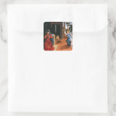RECANATI ANNUNCIATION by Lorenzo Lotto Quadratischer Aufkleber (Tasche)