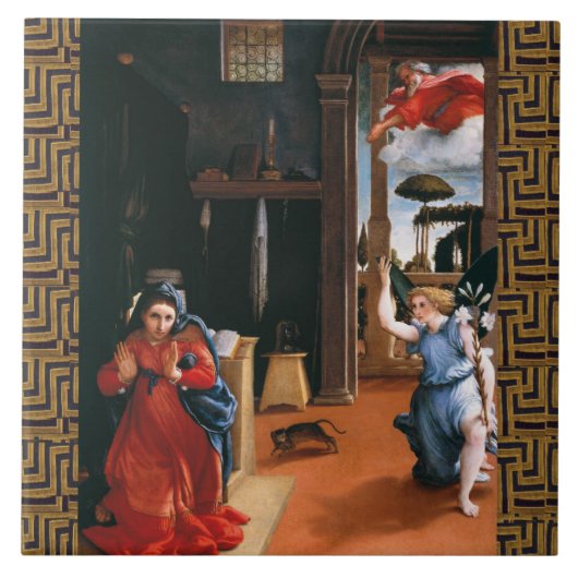 RECANATI ANNUNCITION VON LORENZO LOTTO FLIESE (Vorderseite)