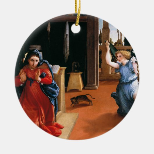 RECANATI ANNUNCITION VON LORENZO LOTTO KERAMIK ORNAMENT (Vorne)