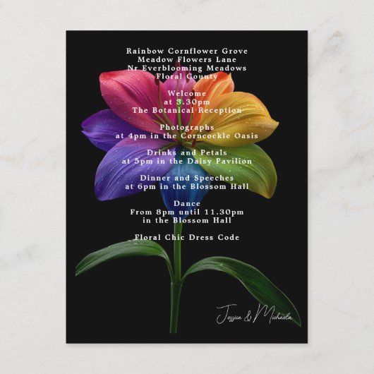 🌈Reception Details Begleitkarte (Rückseite)