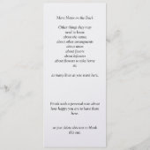 Reception Program -Black White Infinity Scroll, Menükarte (Rückseite)