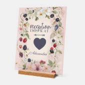 Reception This Way Floral Berry Design Acrylschild (Winkel)