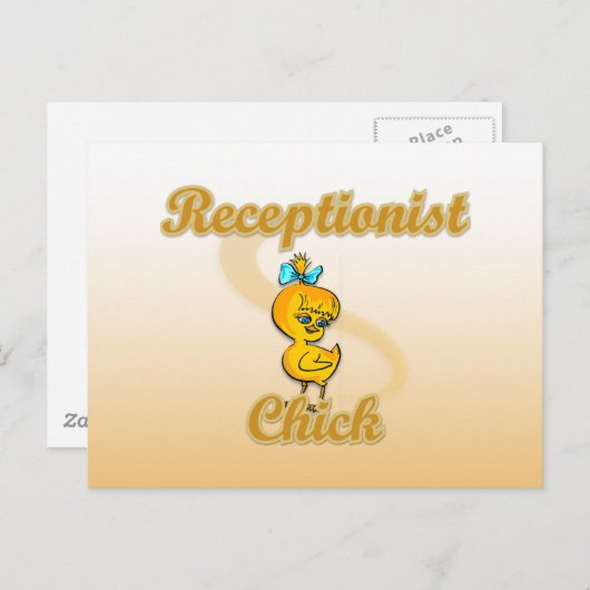 Receptionist Chick Postkarte (Vorne/Hinten)