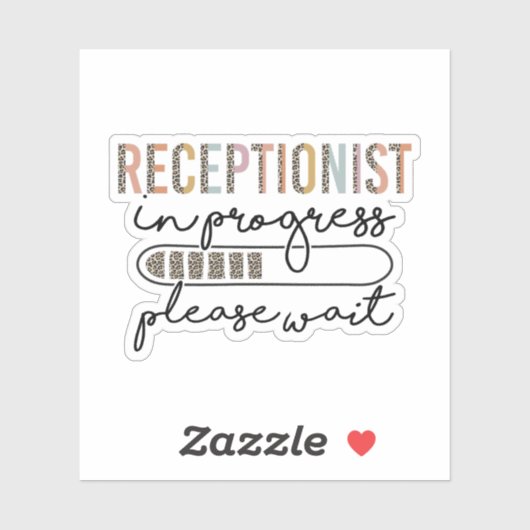Receptionist in Arbeit, künftige Receptionistin Aufkleber (Blatt)