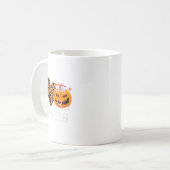Receptionist Peace Liebe Pumpkin Fun Halloween Leo Kaffeetasse (Vorderseite Links)
